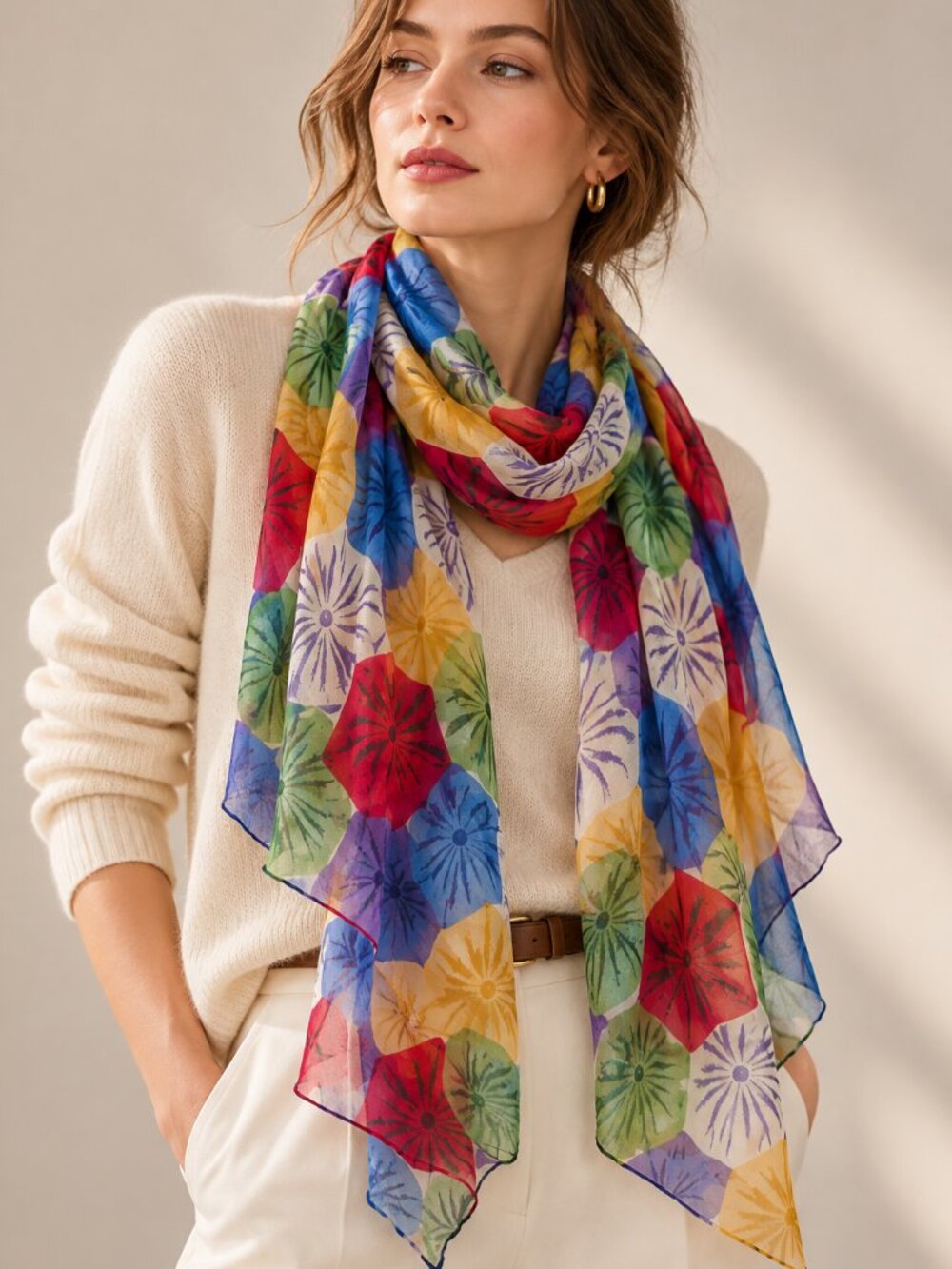 Private Label Women's Silk Scarf | Hand-Rolled Hem, 20"x 56"